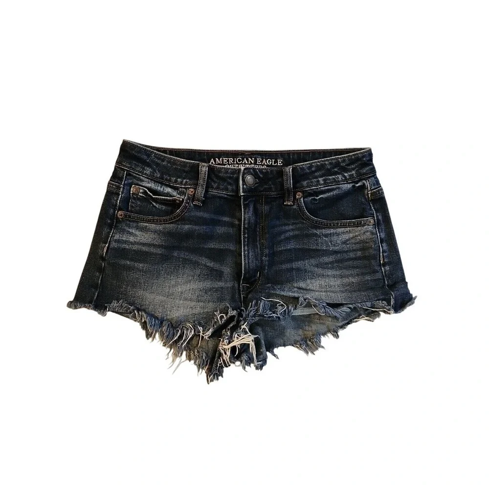 American Eagle‎ Vintage High Rise Festival Shorts Womens 6 Denim Cut Off Stretch